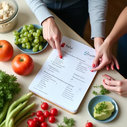 A nutritionist discussing a healthy meal plan.